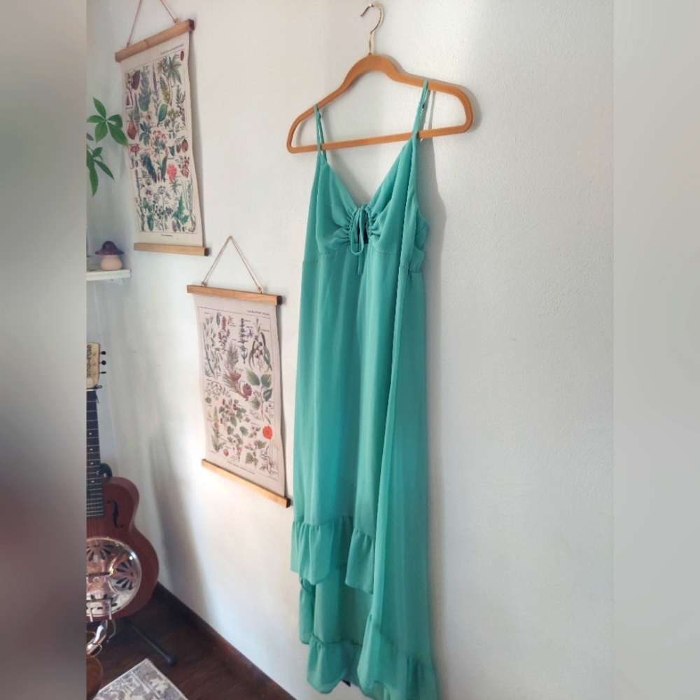 Wild Fable - Large - Teal Maxi Hi-low Dress